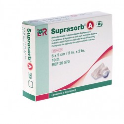 SUPRASORB A+AG COMPRESA ALGINATO DE CALCIO MAS PLATA 5 x 5cm.