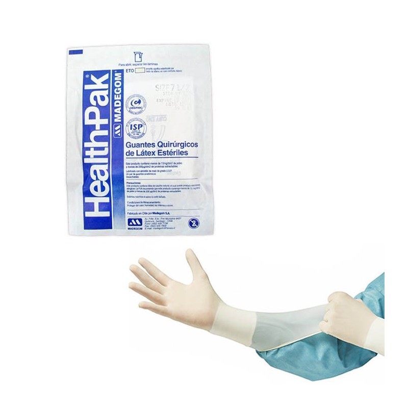 GUANTE QUIRÚRGICO DE LÁTEX HEALTH PAK ESTÉRIL | Comercial Hevea
