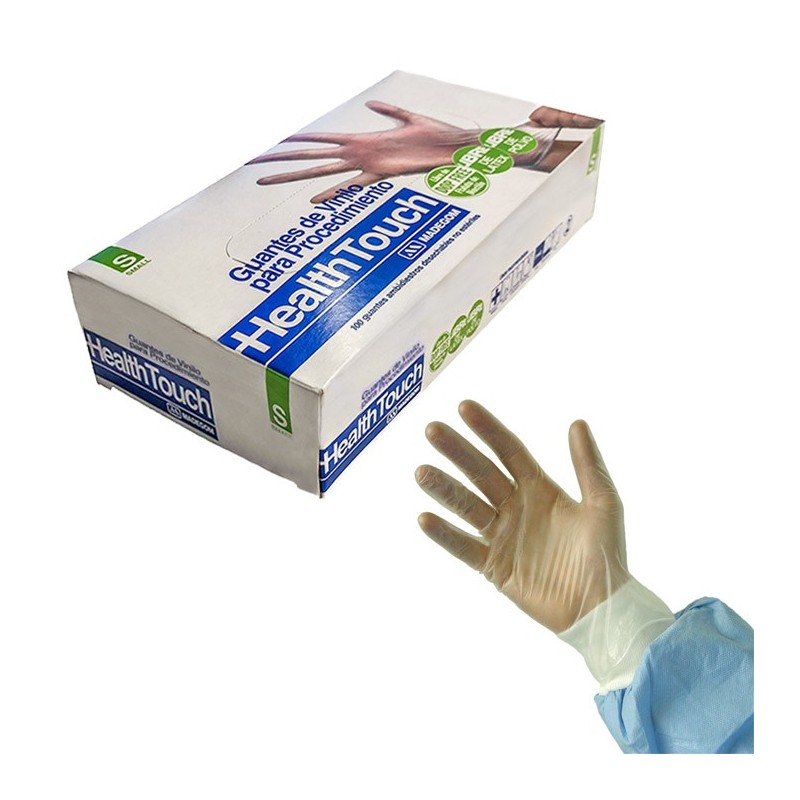 Guantes de vinilo transparente libre de polvo para procedimiento | Health Touch