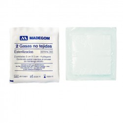 Gasa no tejida 5 x 5 cm estéril para curación de heridas