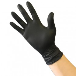 Guantes de nitrilo negro para procedimiento | Comercial Hevea