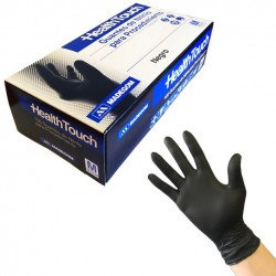Guantes de nitrilo negro para procedimiento | Comercial Hevea