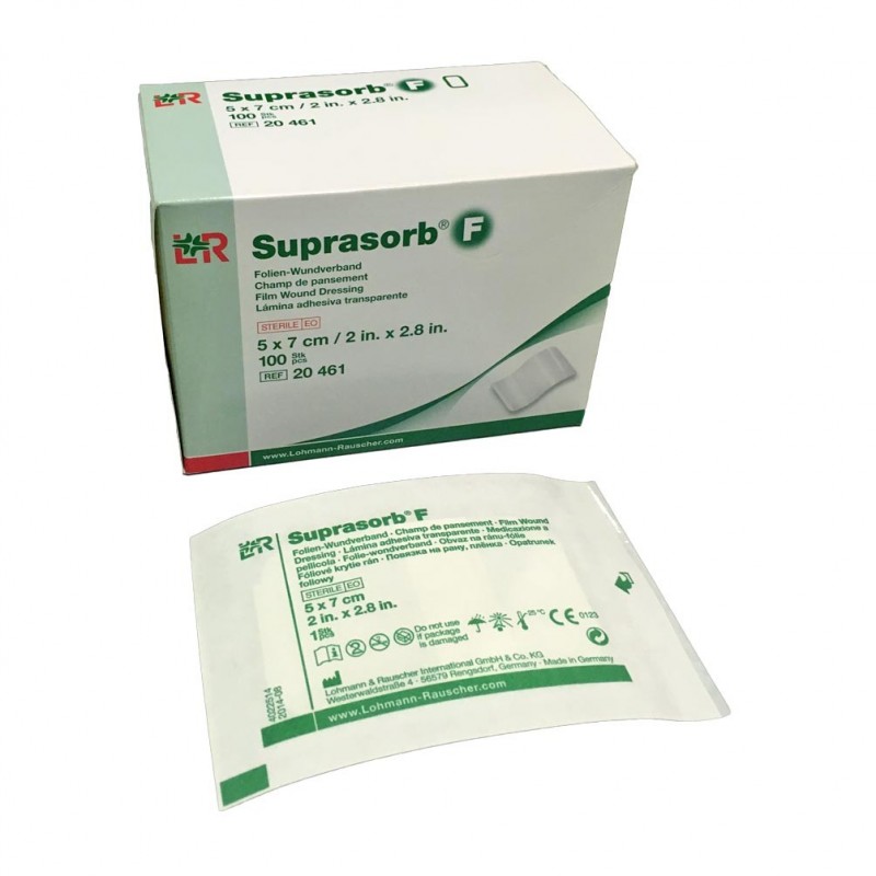 SUPRASORB F APÓSITO TRANSPARENTE ADHESIVO ESTÉRIL 5x7CM & Comercial Hevea