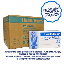 GUANTE NITRILO CELESTE HEALTH TOUCH (Caja con 100 unidades)