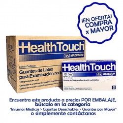 Guantes de examen de látex Health Touch | Comercial Hevea