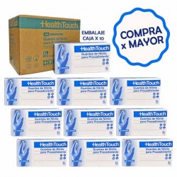 GUANTE NITRILO HEALTH TOUCH NO ESTÉRIL CELESTE (CAJA MASTER) • Comercial Hevea