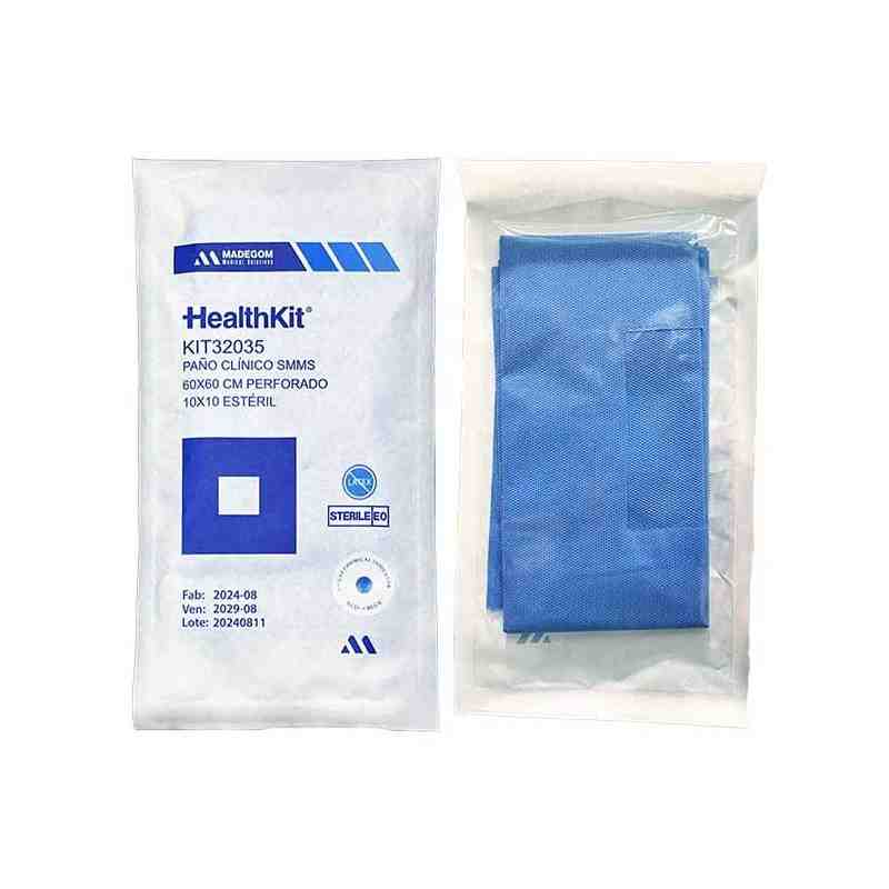 KIT PAÑO SMMS 60X60 PERFORADO ESTÉRIL | Comercial Hevea