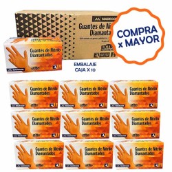 GUANTE NITRILO DIAMANTADO NARANJA (Caja 1.000 uds) | Comercial Hevea