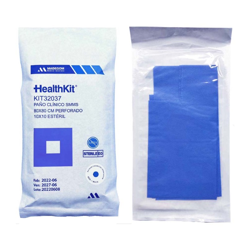 KIT PAÑO 80X80 PERFORADO ESTÉRIL | Comercial Hevea