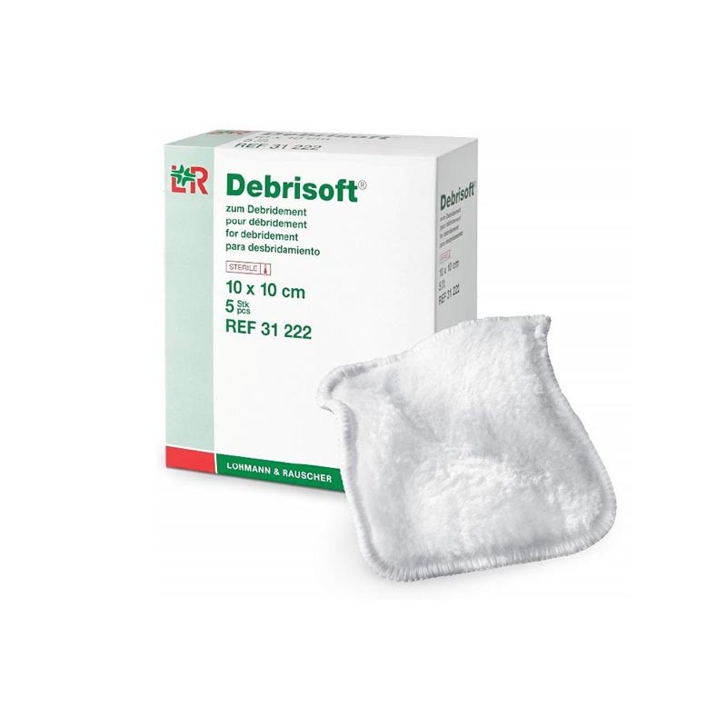 DEBRISOFT APÓSITO DESBRIDANTE 10x10CM (CJ x 5 UDS) & Comercial Hevea